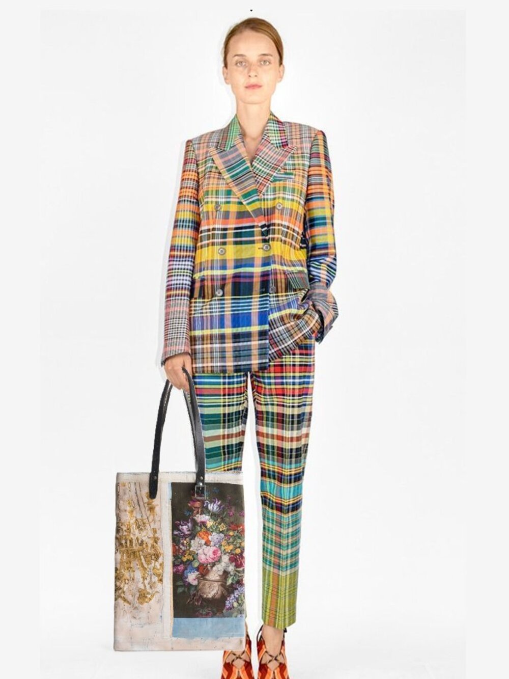 Met Museum of Art "Splendors of France" Heavyweight Tote Bag Sz L Multi Collage
